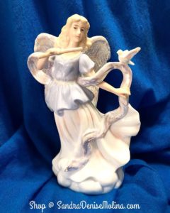 Angel with Flute Porcelain Height Approx. 8 in